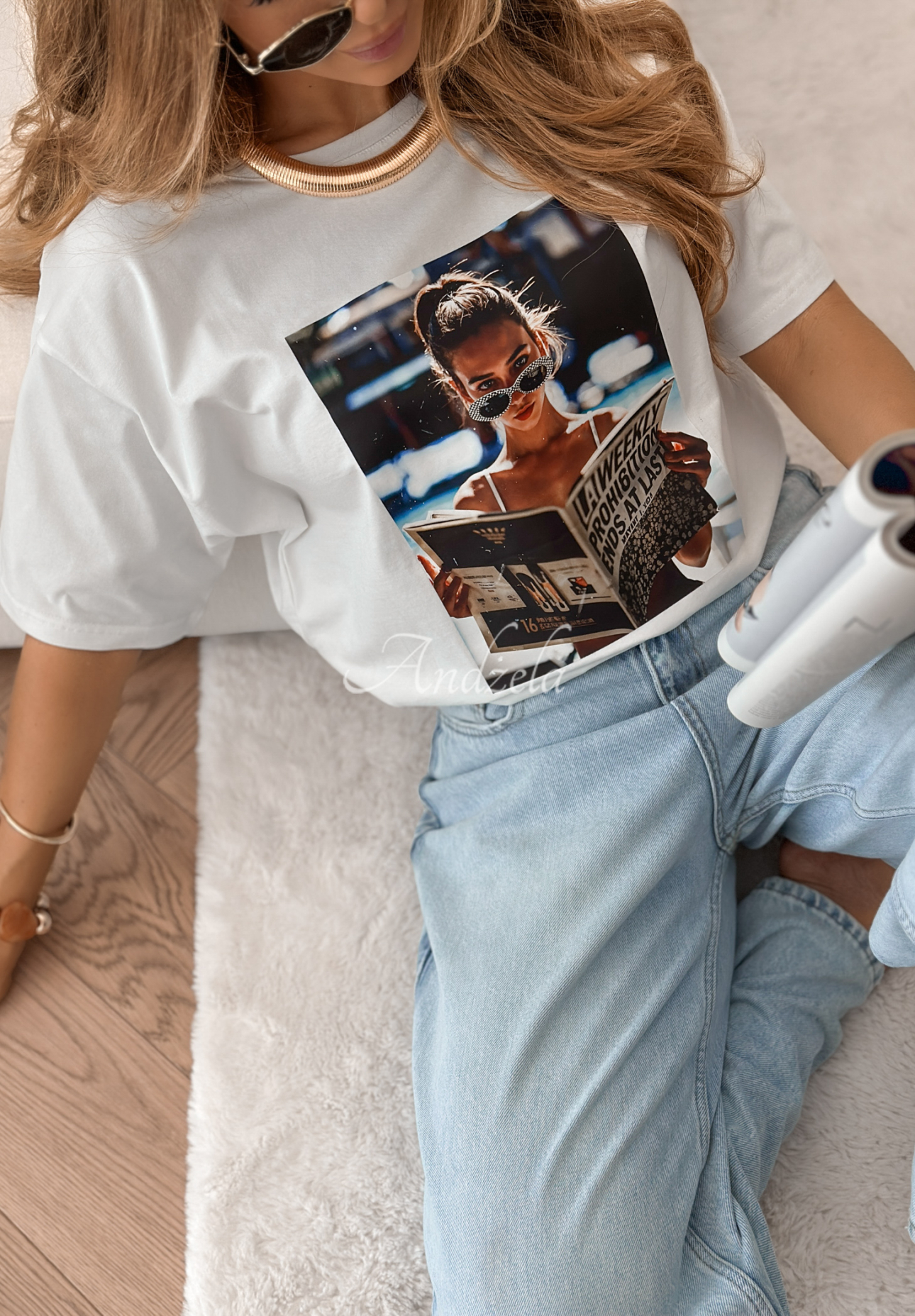 Tricou scurt cu imprimeu LA Weekly