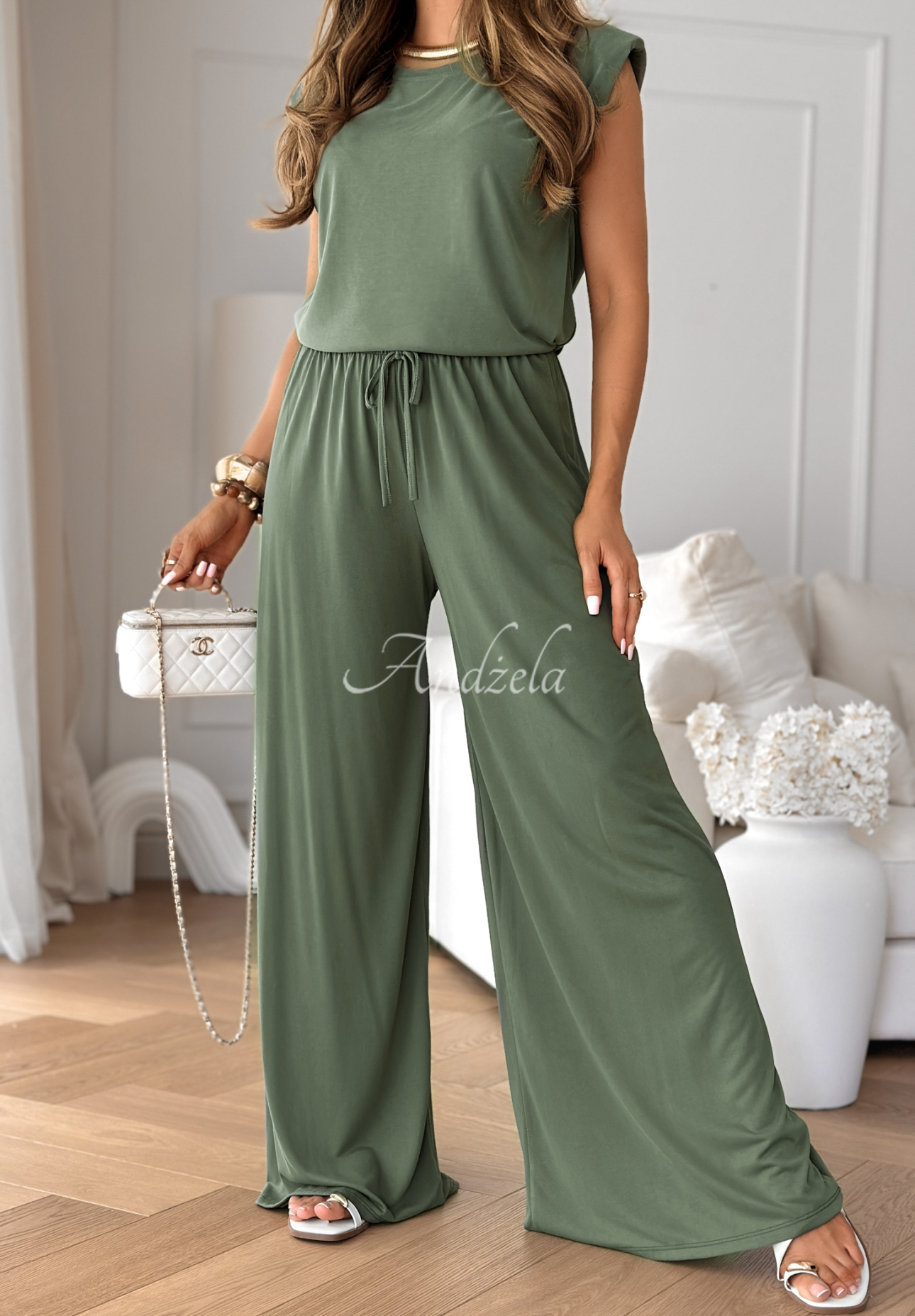Set The Two Of Us format din Top  tip tank și pantaloni wide leg