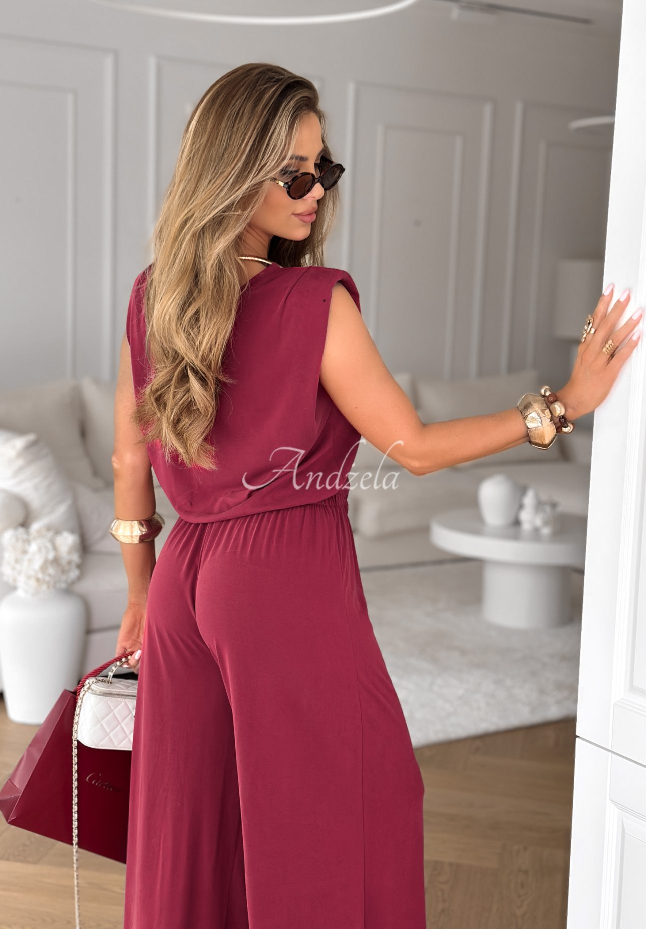 Set The Two Of Us format din Top  tip tank și pantaloni wide leg