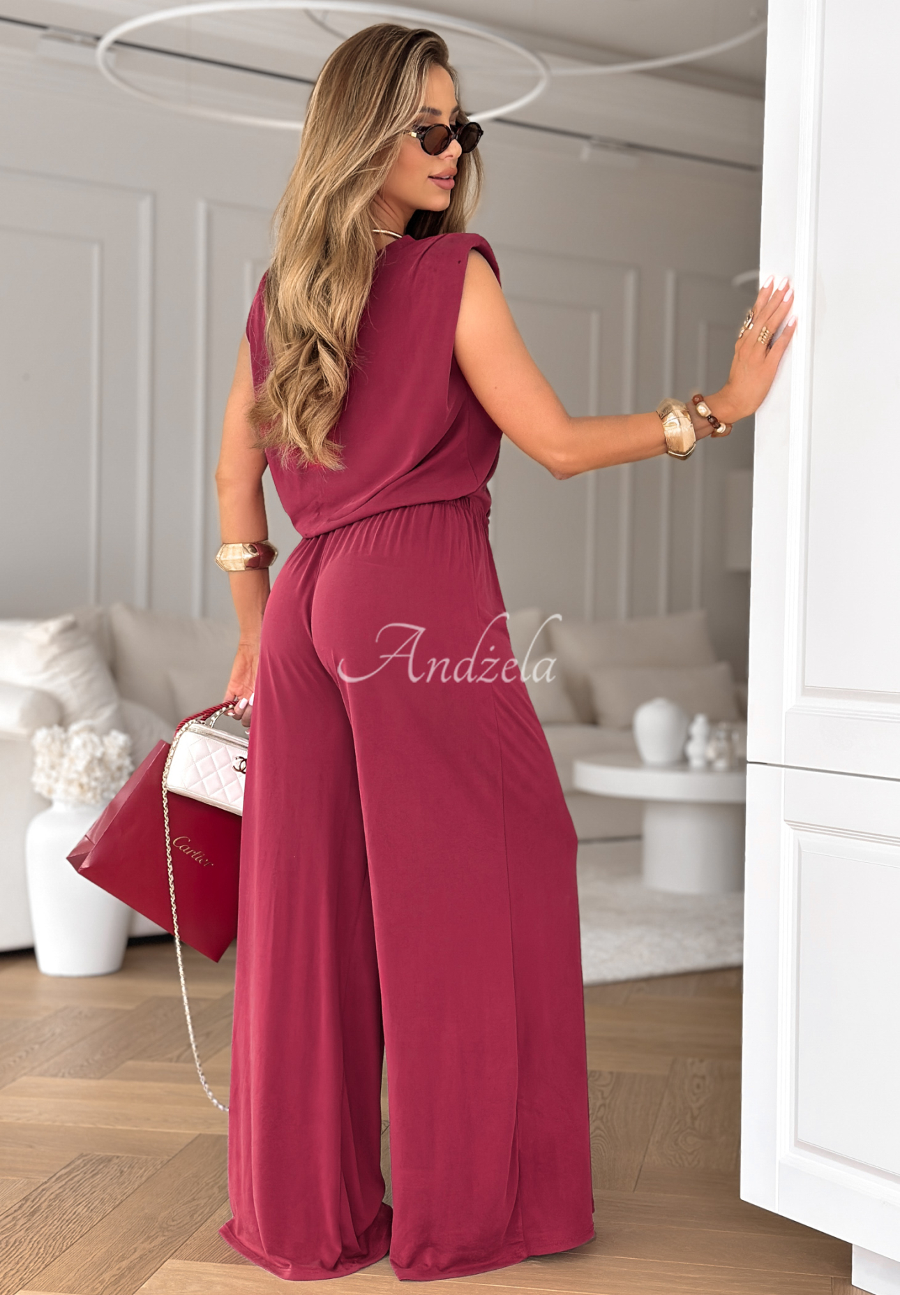 Set The Two Of Us format din Top  tip tank și pantaloni wide leg