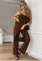 Compleu Pantaloni i Top  Be Your Own Muse ciocolatiu