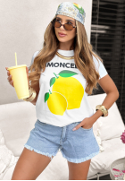 Tricou z cytrynkami Limoncello For Me Alb