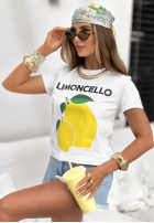 Tricou z cytrynkami Limoncello For Me Alb