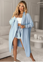 Cardigan oversize Feather Light albastru azuriu