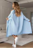 Cardigan oversize Feather Light albastru azuriu