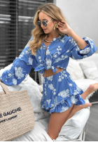 Haftowany Compleu Cămașă i krótkie spodenki Virginia Beach albastru