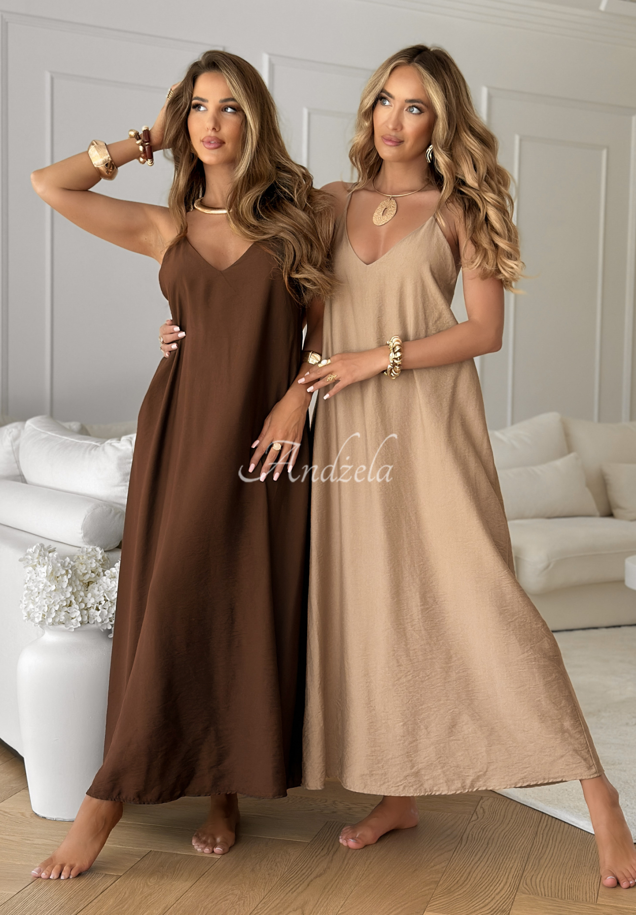 Rochie oversize din viscoză Catalina Island cu bretele