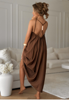 Rochie oversize na ramiączkach Catalina Island ciocolatie