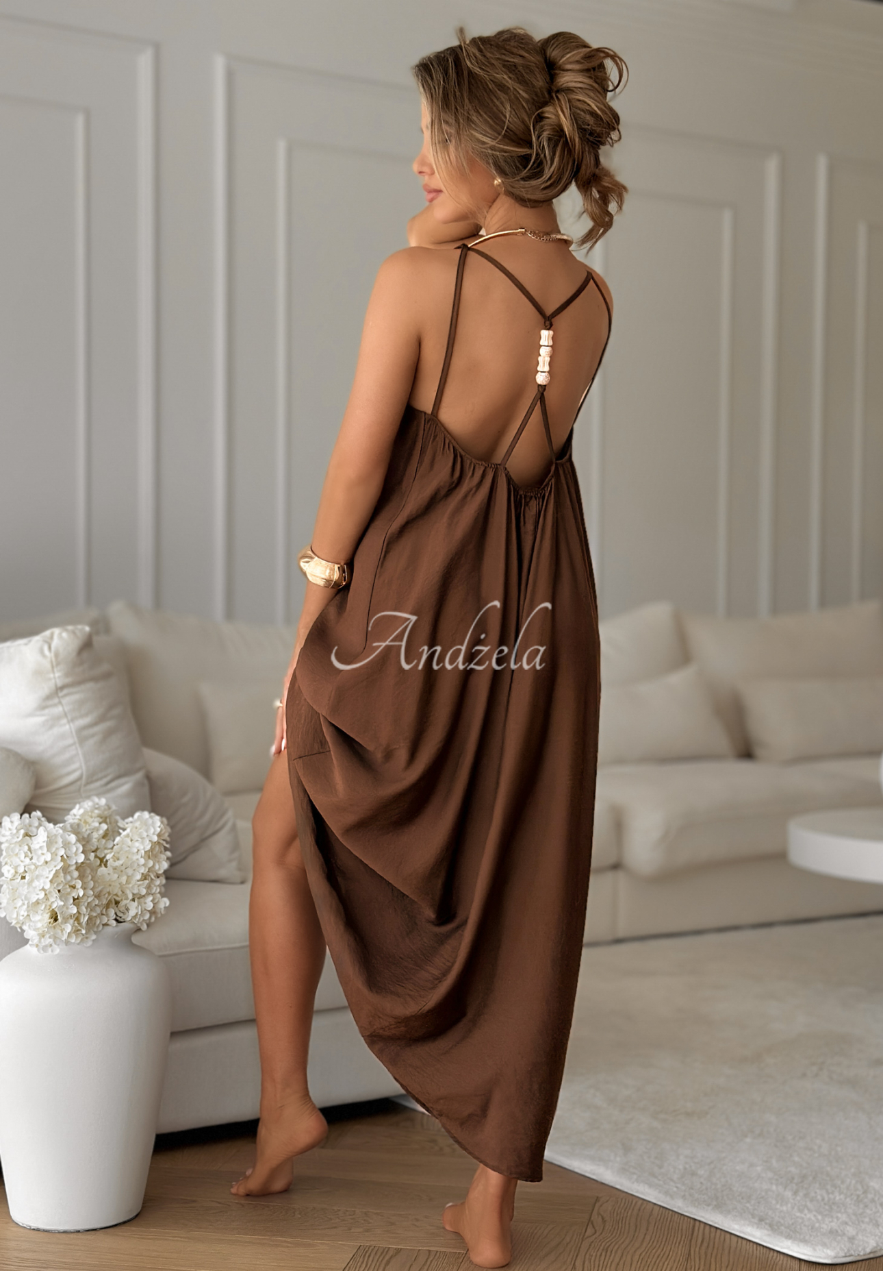 Rochie oversize din viscoză Catalina Island cu bretele