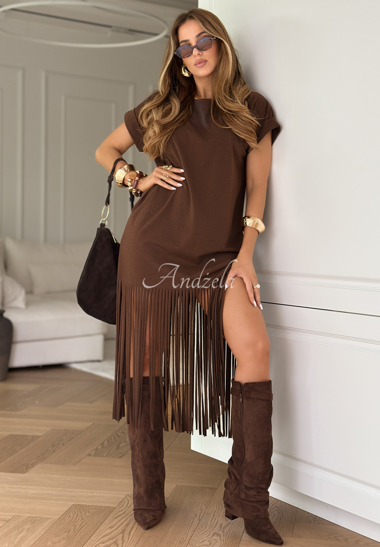 Rochie boho cu franjuri Rancho Cortes