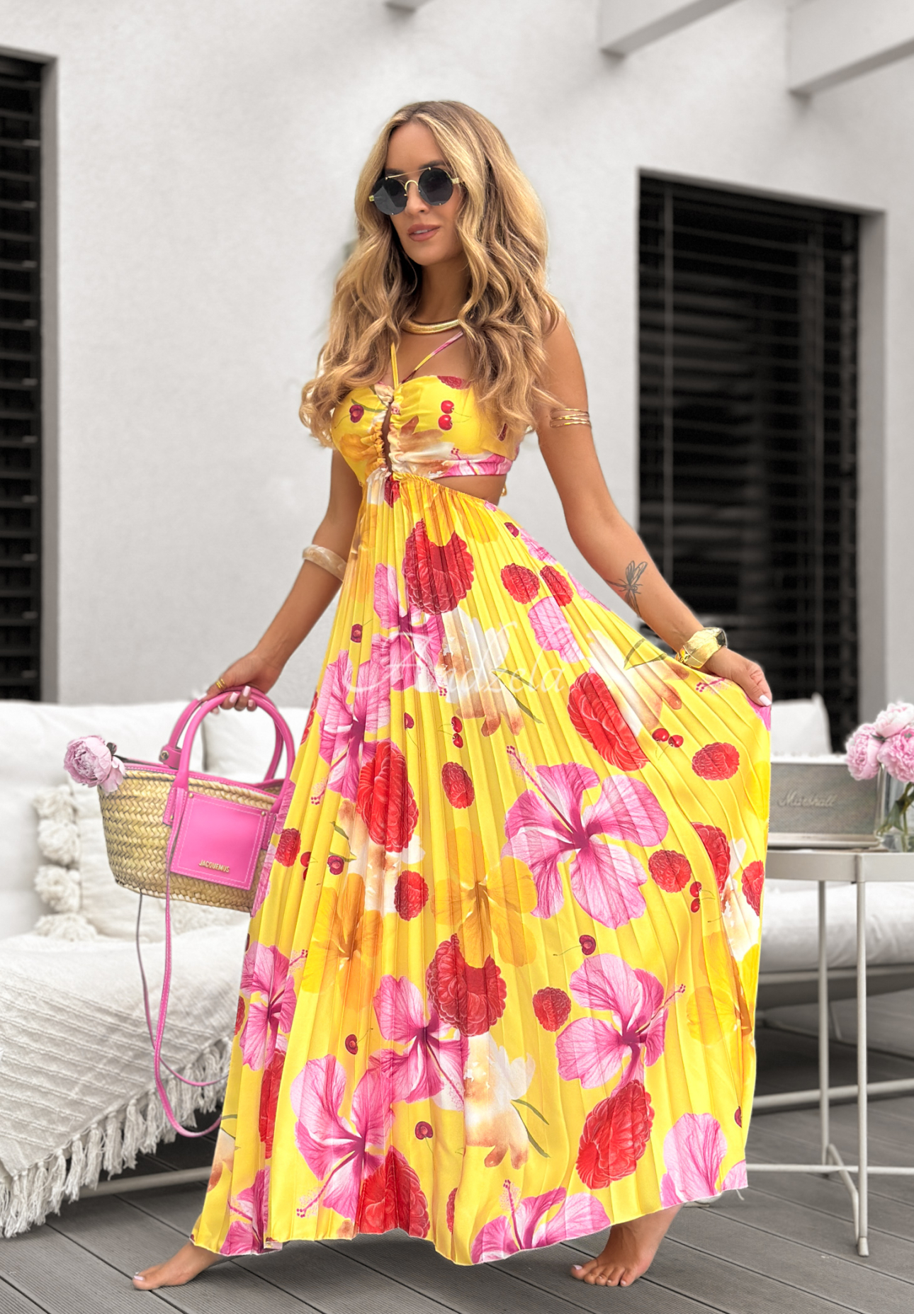 Rochie plisată cu imprimeu Elevate Your Everyday
