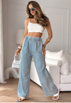 Pantaloni din denim To Be Wonderful albastru deschis