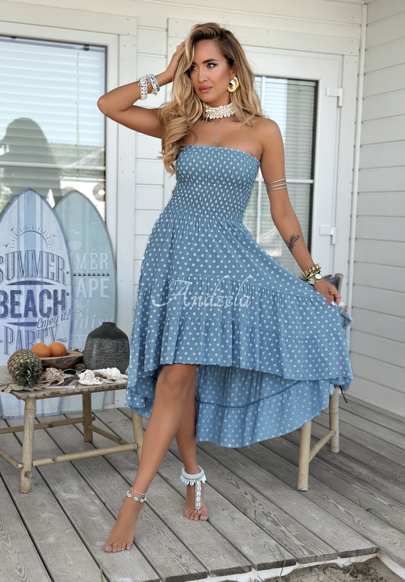 Rochie din viscoză Pretty Dots cu buline