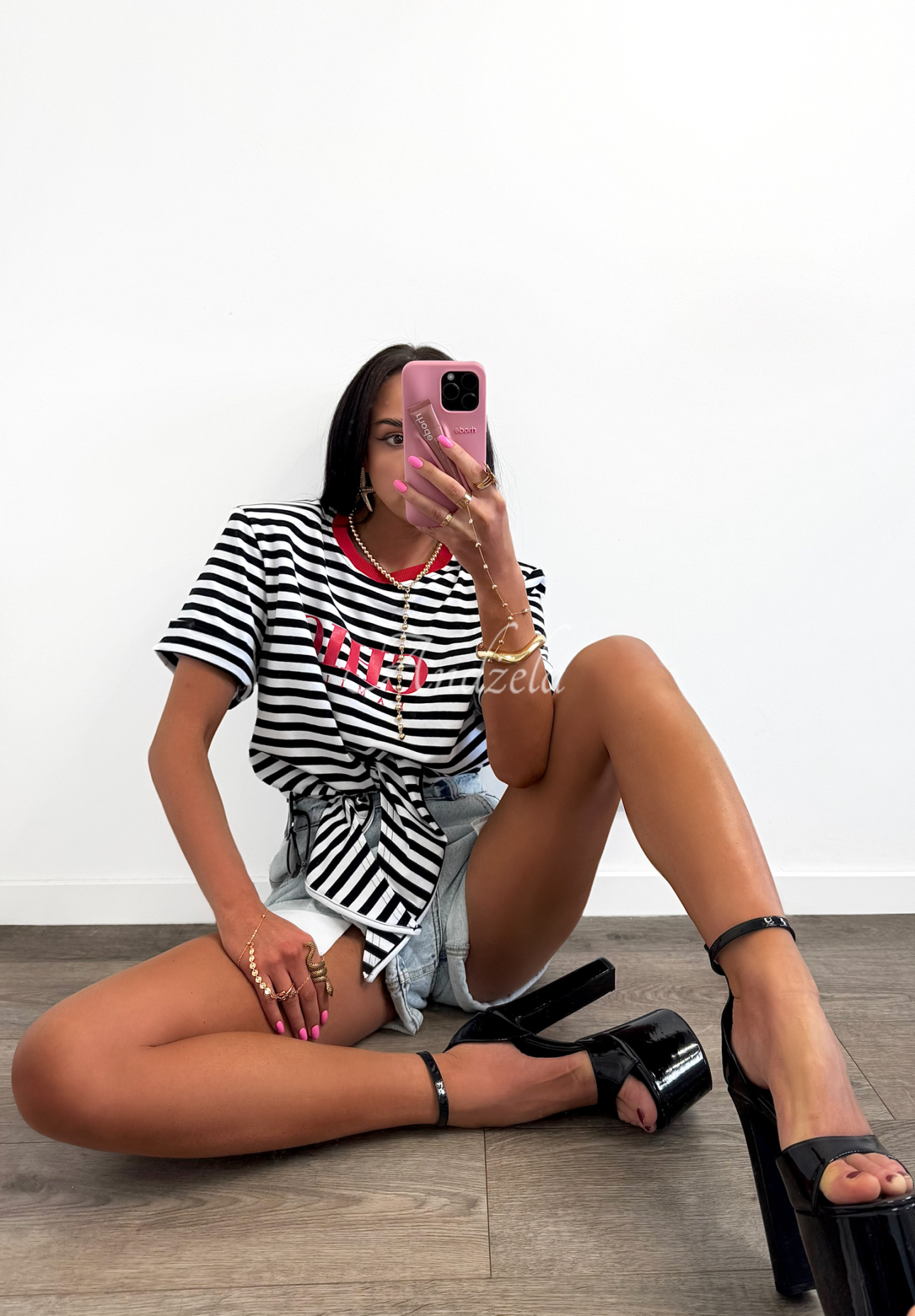 Tricou cu legare La Milla I Have Seen model în dungi