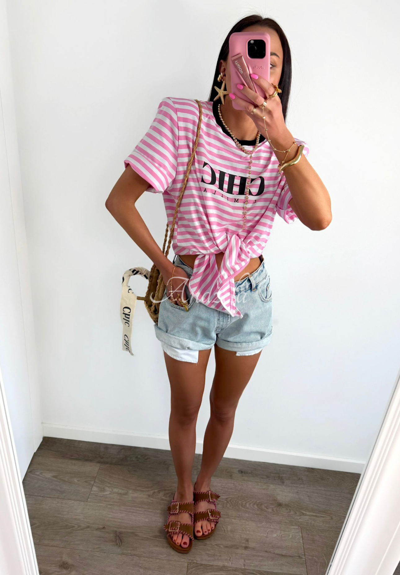 Tricou cu legare La Milla I Have Seen model în dungi