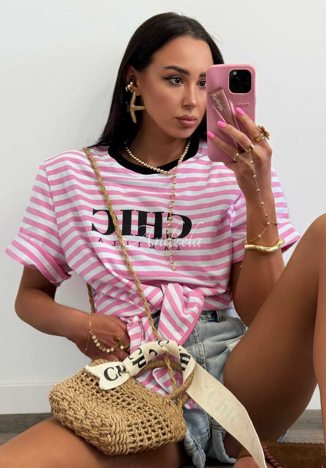 Tricou cu legare La Milla I Have Seen model în dungi