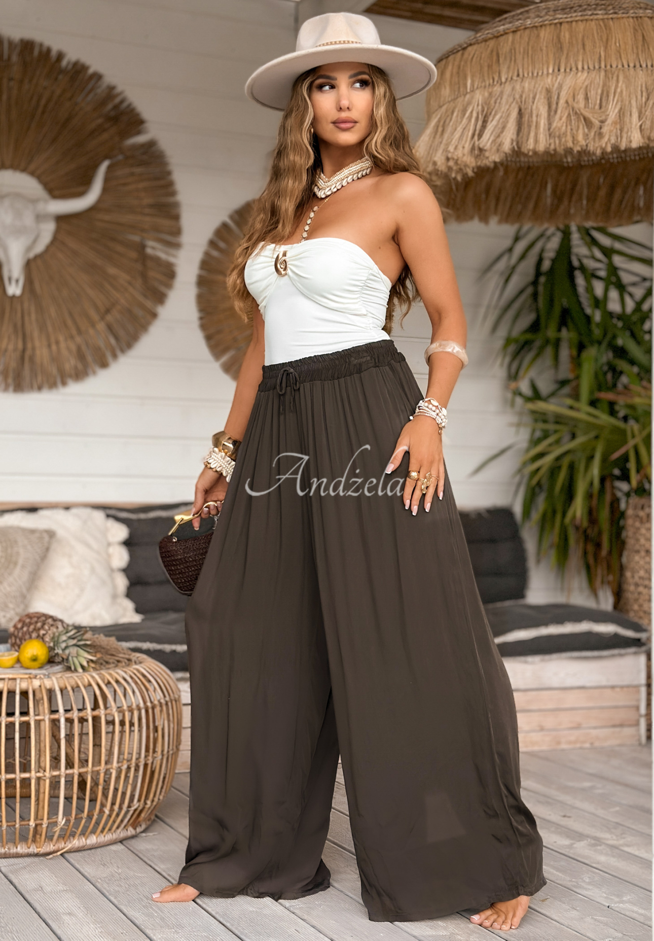 Pantaloni din viscoză wide leg The Neverland