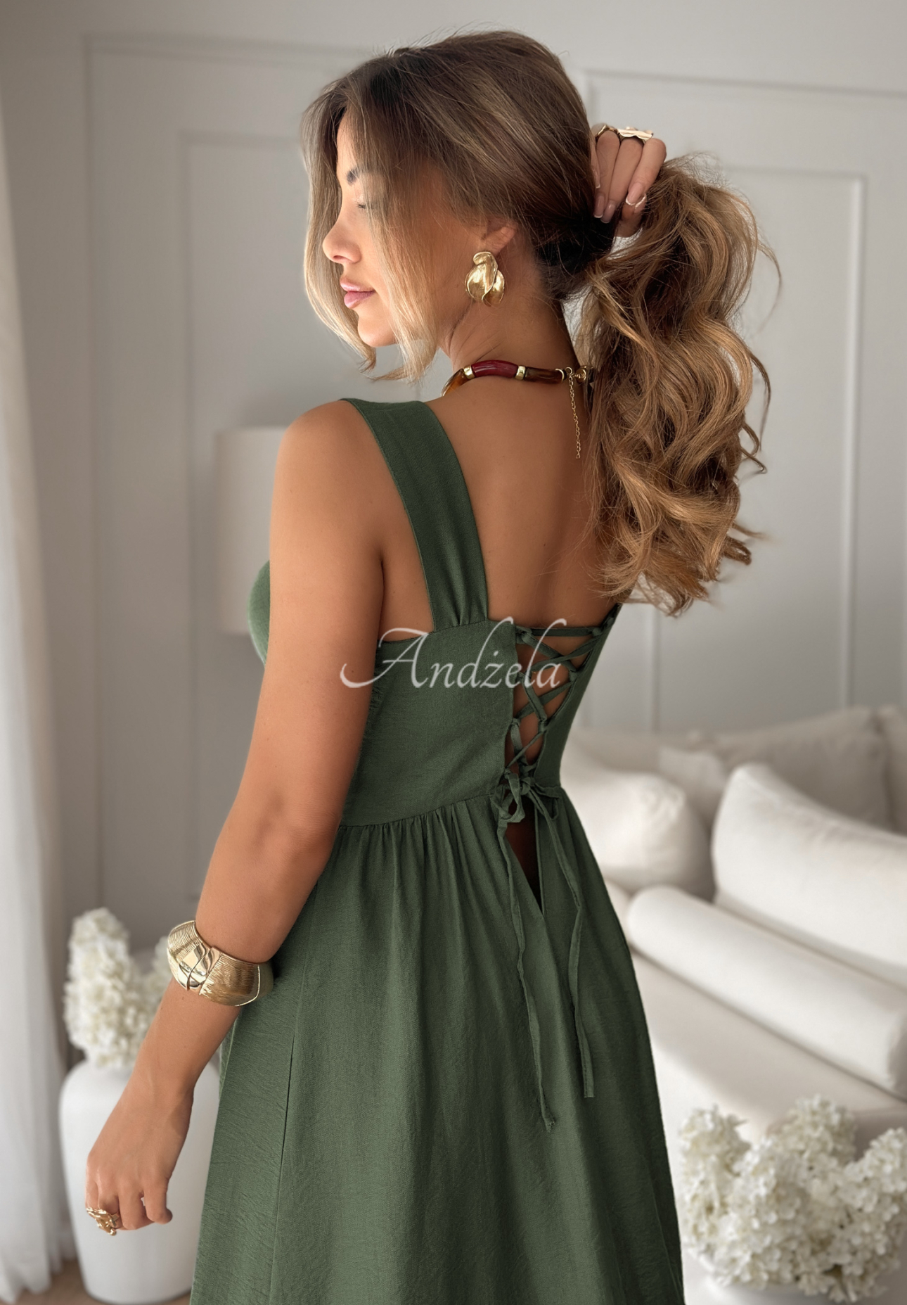 Rochie din viscoză La Esmeralda cu bretele
