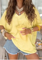 Tricou oversize Need To Breathe galben banană