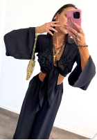 Compleu Cămașă i Pantaloni wide leg La Milla Remembers Everything ciocolatiu
