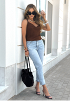 Top  na ramiączkach Braidy Twirls ciocolatiu