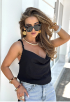 Top  na ramiączkach Braidy Twirls negru