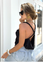 Top  na ramiączkach Braidy Twirls negru