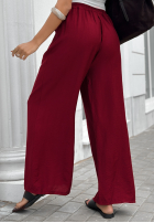 din material textil Pantaloni wide leg z paskiem Jefferson City burgundowe