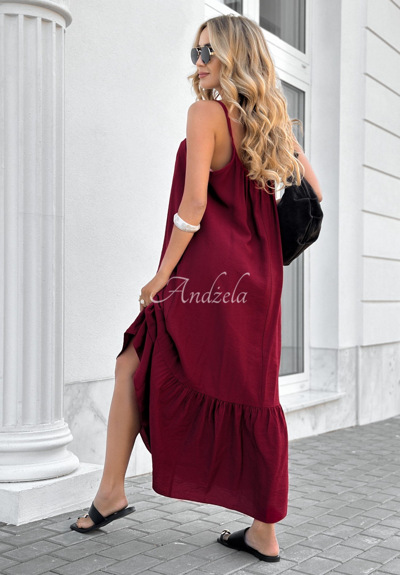 Rochie maxi din viscoză New Iberia cu bretele