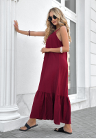 Rochie mini na ramiączkach New Iberia burgundowa