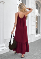 Rochie mini na ramiączkach New Iberia burgundowa