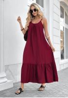 Rochie mini na ramiączkach New Iberia burgundowa