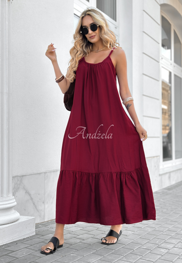 Rochie maxi din viscoză New Iberia cu bretele