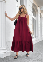 Rochie mini na ramiączkach New Iberia burgundowa