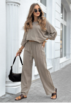 Compleu Bluză i Pantaloni wide leg Telling You mokka
