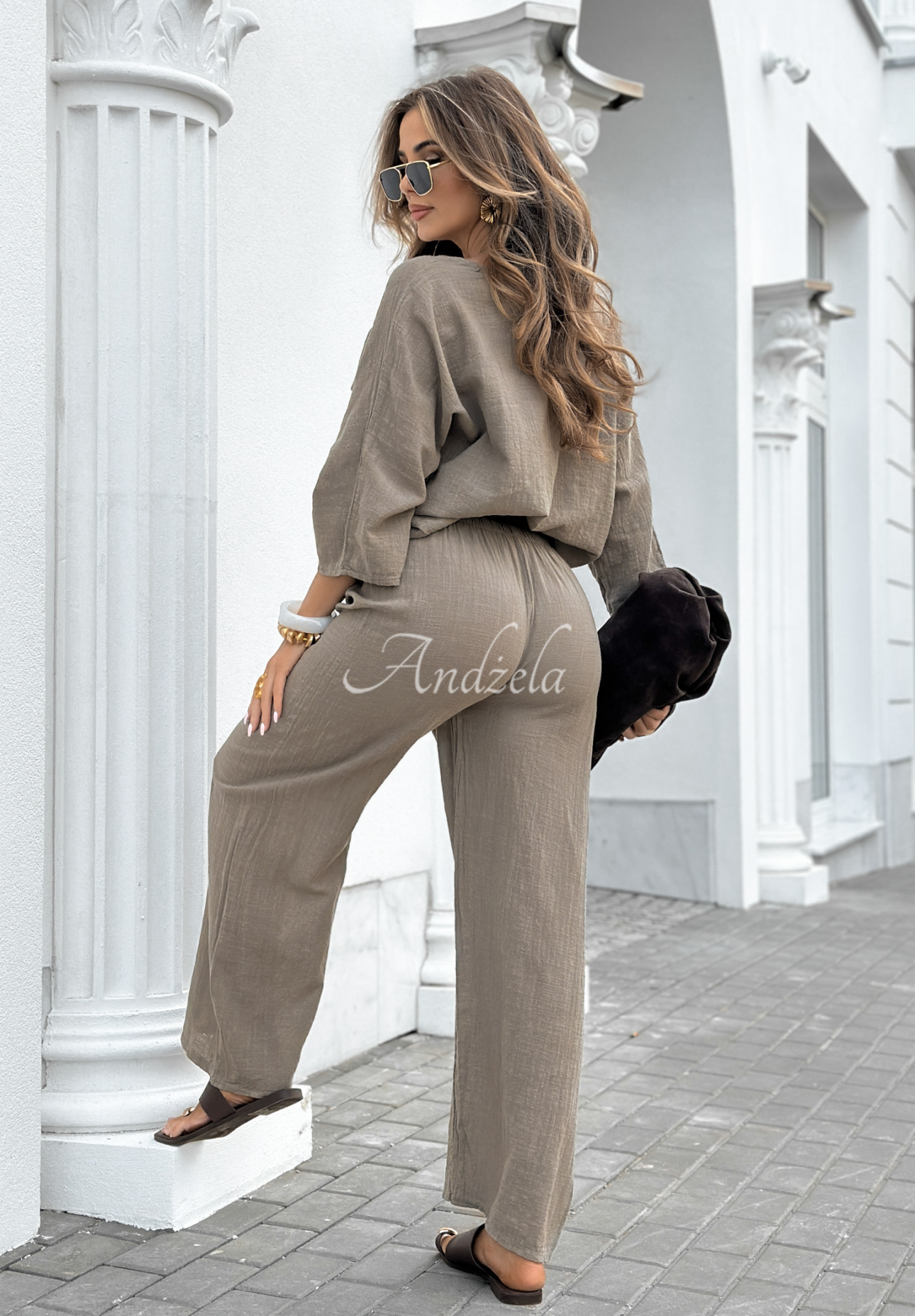 Set format din bluză și pantaloni wide leg Telling You