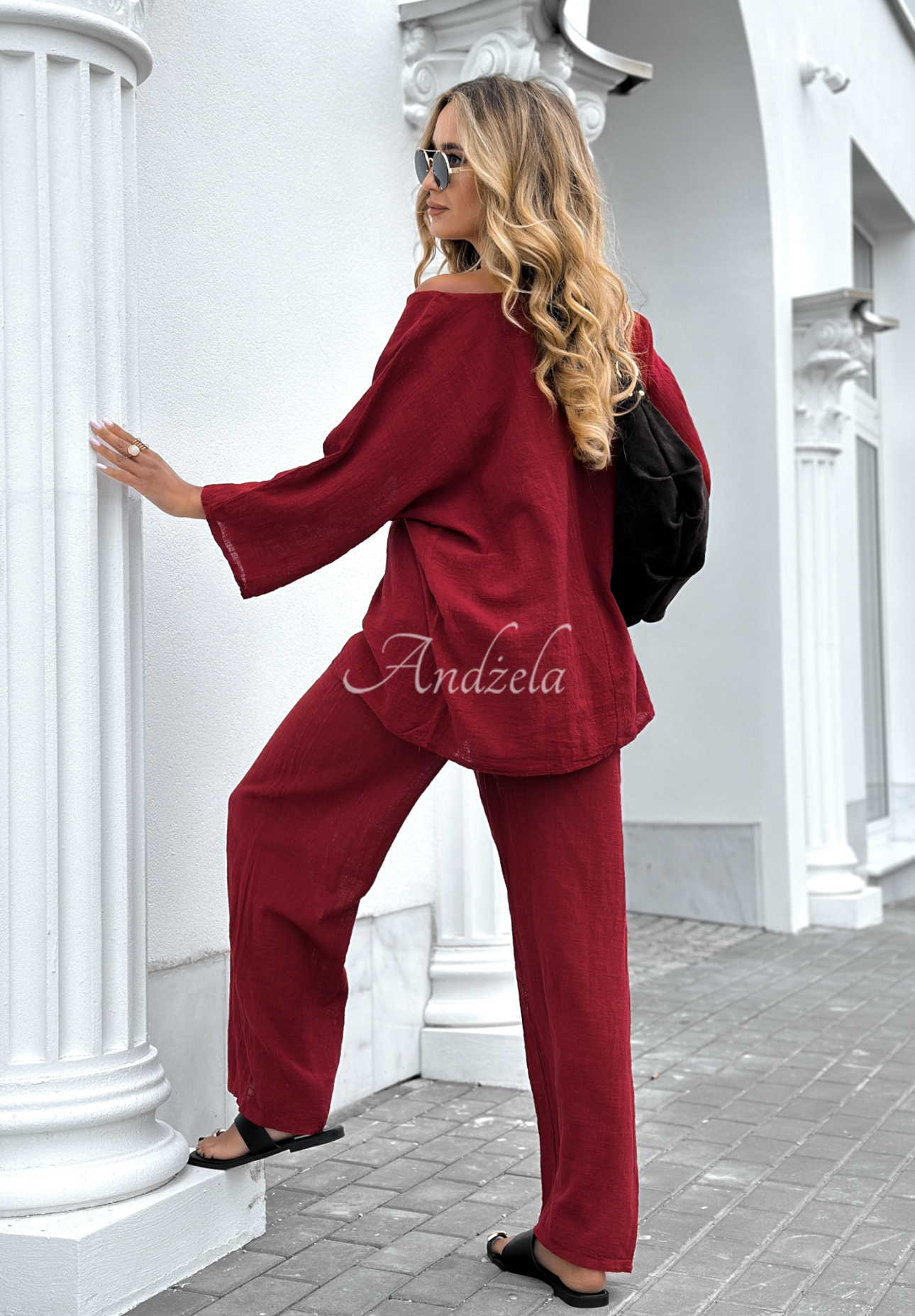 Set format din bluză și pantaloni wide leg Telling You