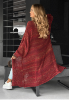 Długi Cardigan oversize Life You Dreamed burgundowy