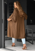 Długi Cardigan oversize Lincoln Park ciocolatiu