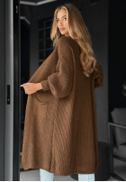 Długi Cardigan oversize Lincoln Park ciocolatiu