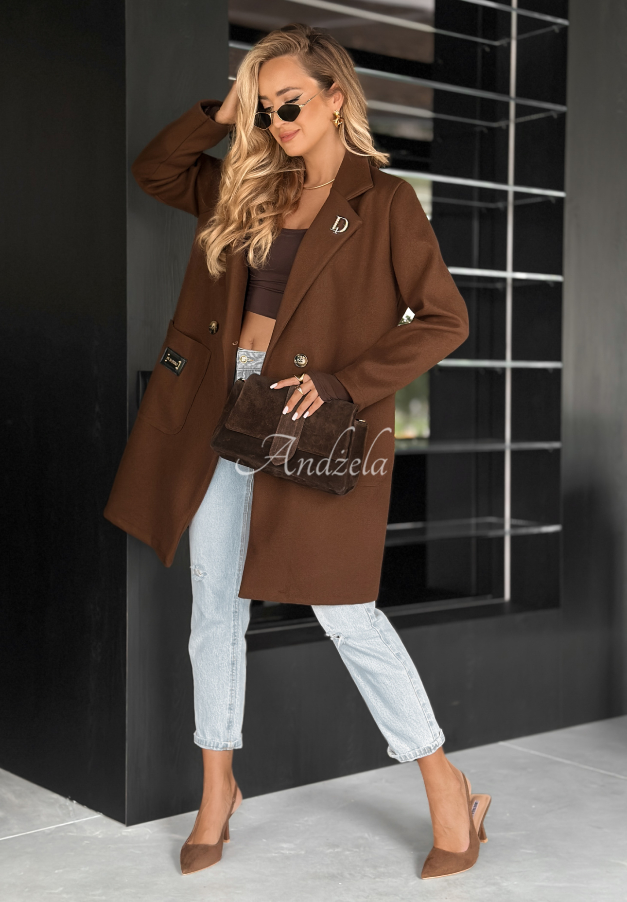 Pardesiu oversize cu guler Find Your Peace