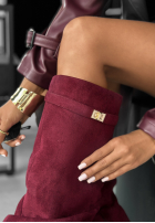 Lungi zamszowe Cizme Cartagena burgundowe