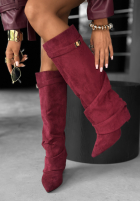 Lungi zamszowe Cizme Cartagena burgundowe