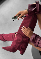 Lungi zamszowe Cizme Cartagena burgundowe