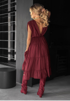 Rochie na szerokich ramiączkach Feel It Now burgundowa