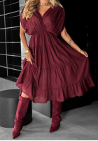 Rochie na szerokich ramiączkach Feel It Now burgundowa