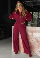 Compleu de trening Hanorac i Pantaloni Now You See burgundowy