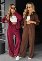Compleu de trening Hanorac i Pantaloni Now You See burgundowy