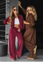 Compleu de trening Hanorac i Pantaloni Now You See burgundowy