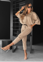 Compleu Cămașă i Pantaloni In Front Of Me camel